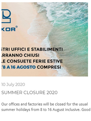 Summer Closure 2020